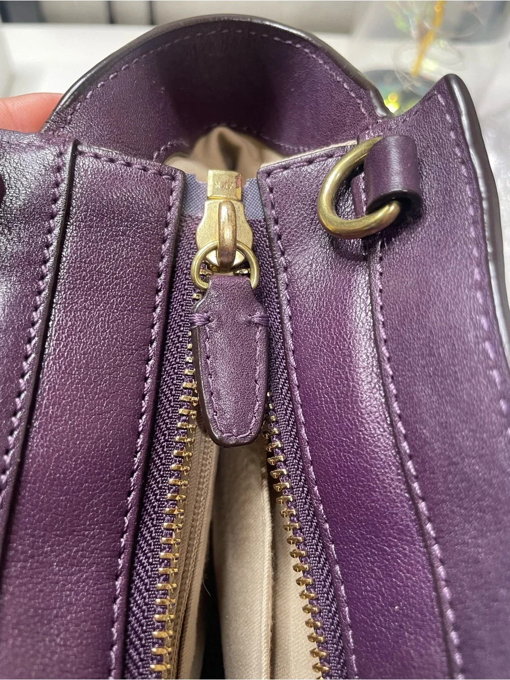COACH Legacy Mini Tanner Purple Leather Crossbody Satchel Bag #48894
